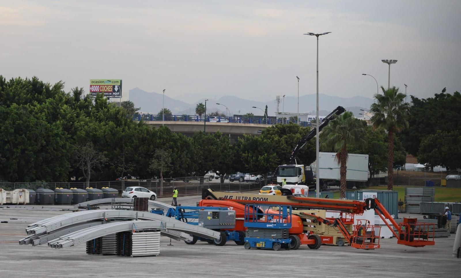 Primeros montajes en el Carpena para la Copa Davis y Billie Jean King Cup