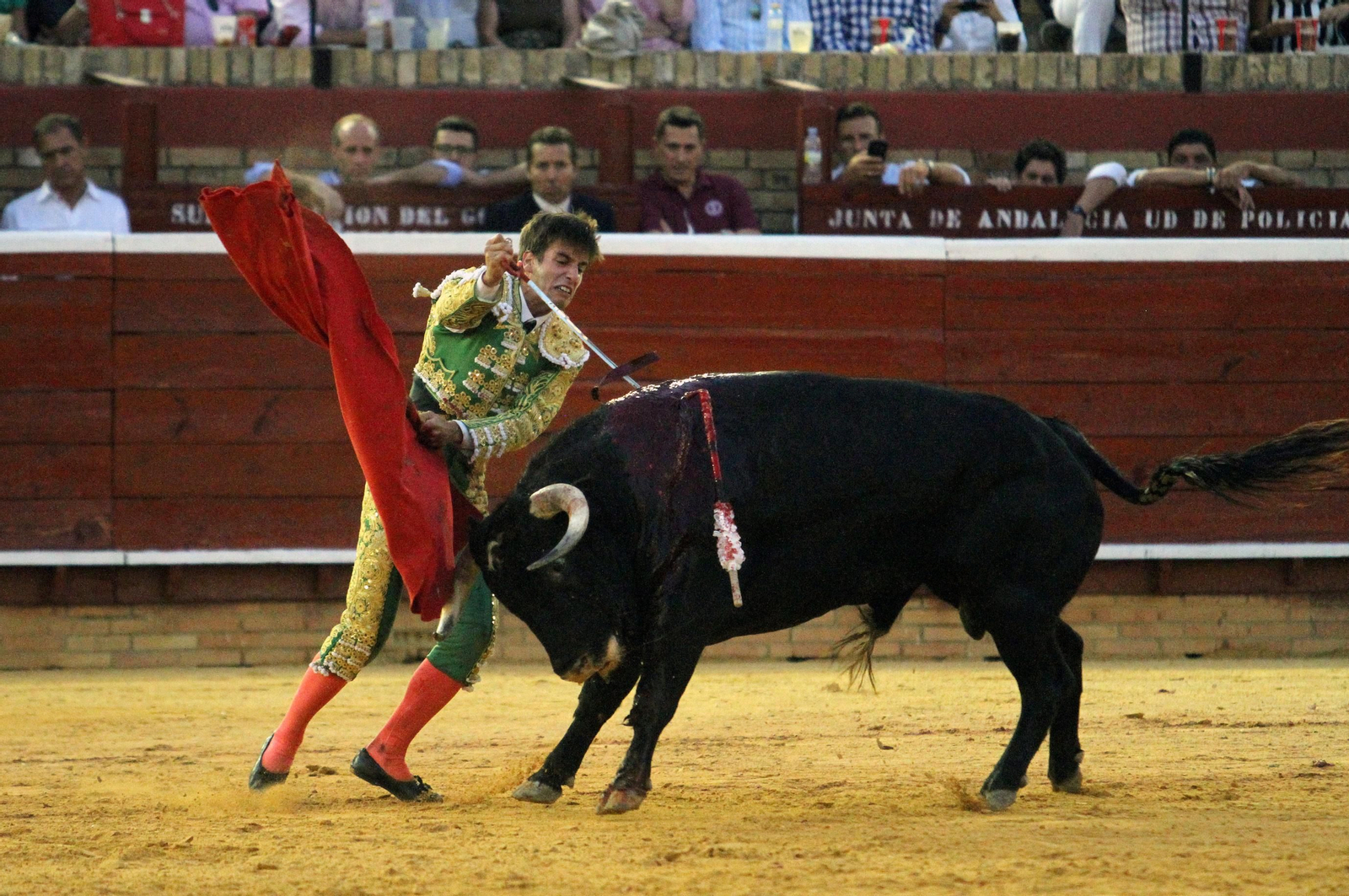 Faena de Emilio Silvera en la novillada de la Plaza de La Merced