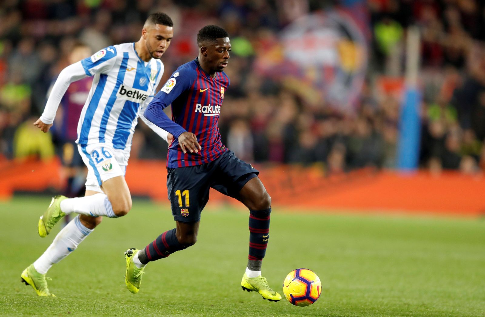 Dembele durante el partido.