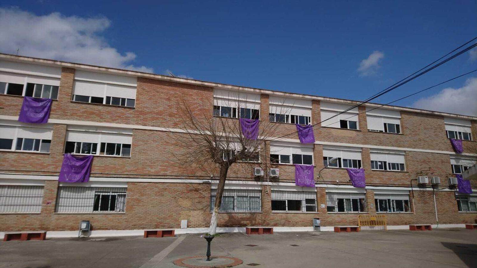 Pancartas realizadas por el alumnado en el IES Lola Flores.