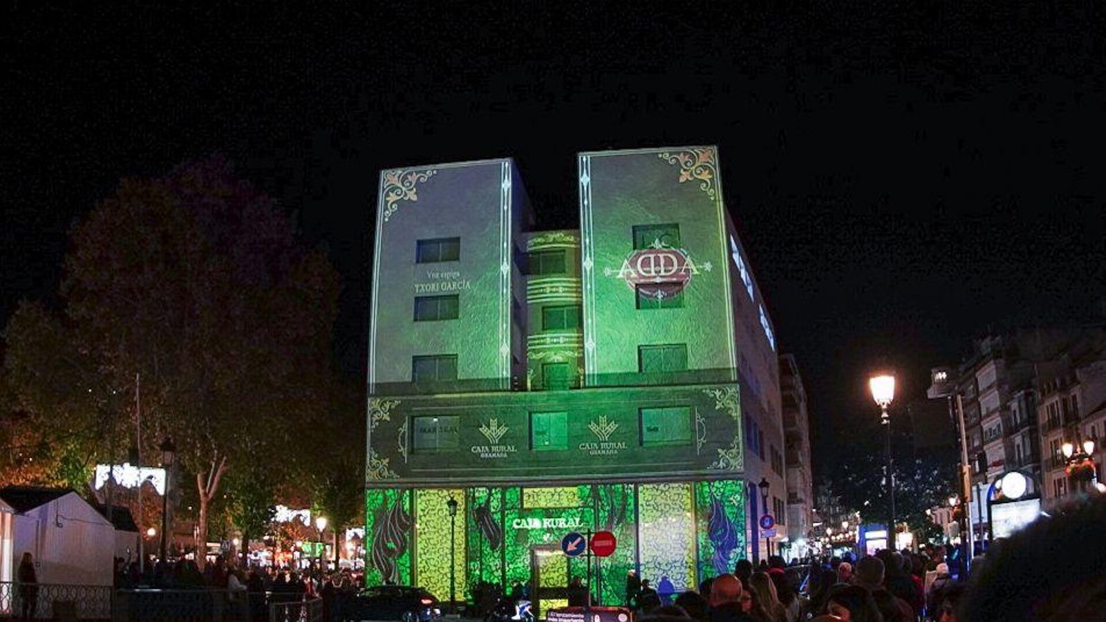 Vídeo mapping de Caja Rural Granada por Navidad
