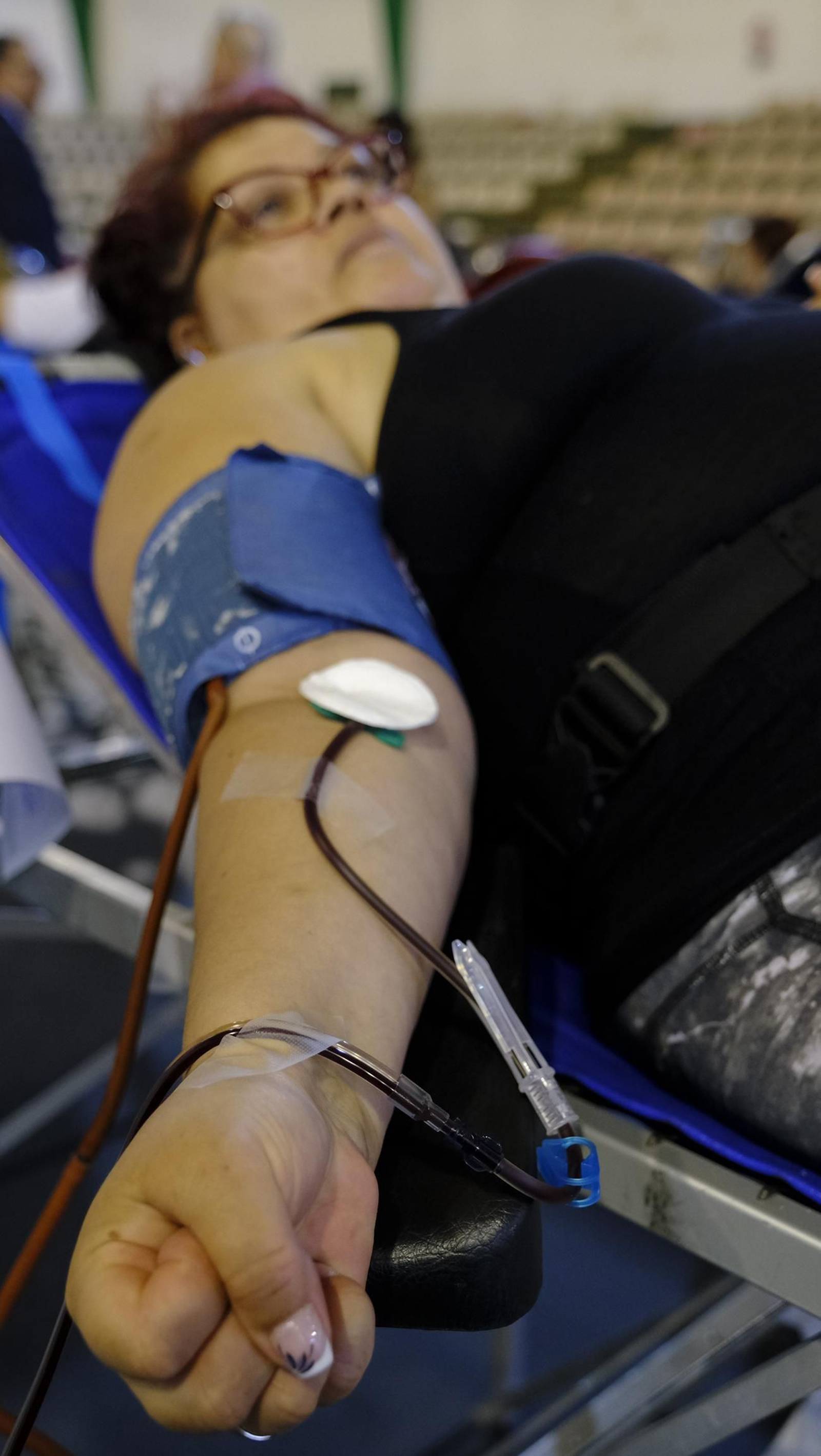 Imágenes de la donación colectiva de sangre y plasma en el Pabellón Rafael Florido