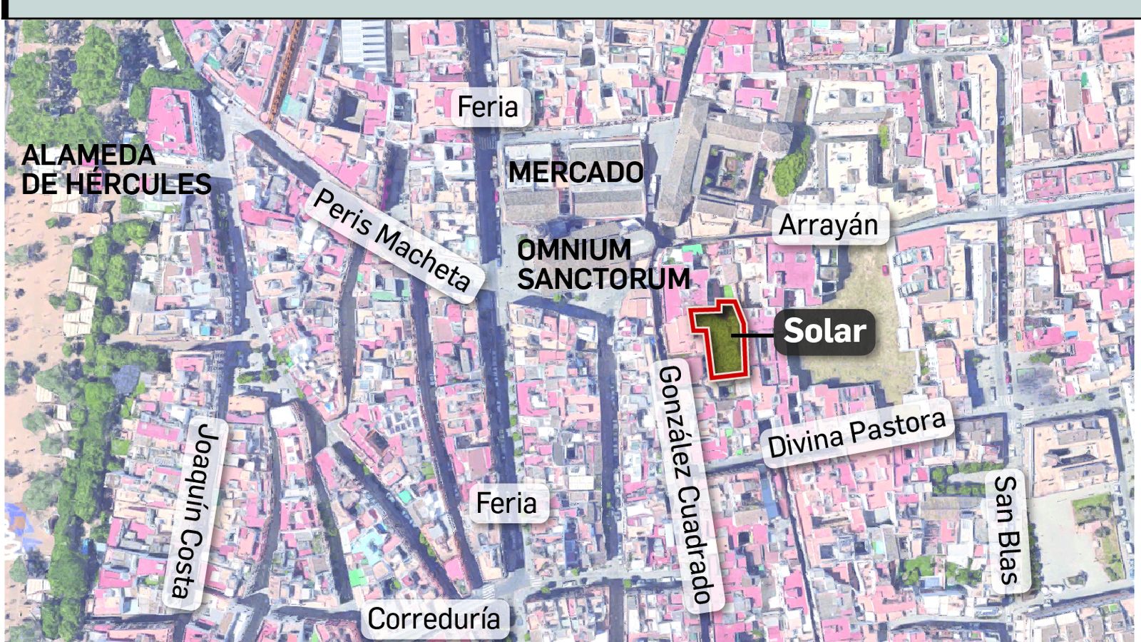 Localización del jardín secreto de la calle González Cuadrado 52.