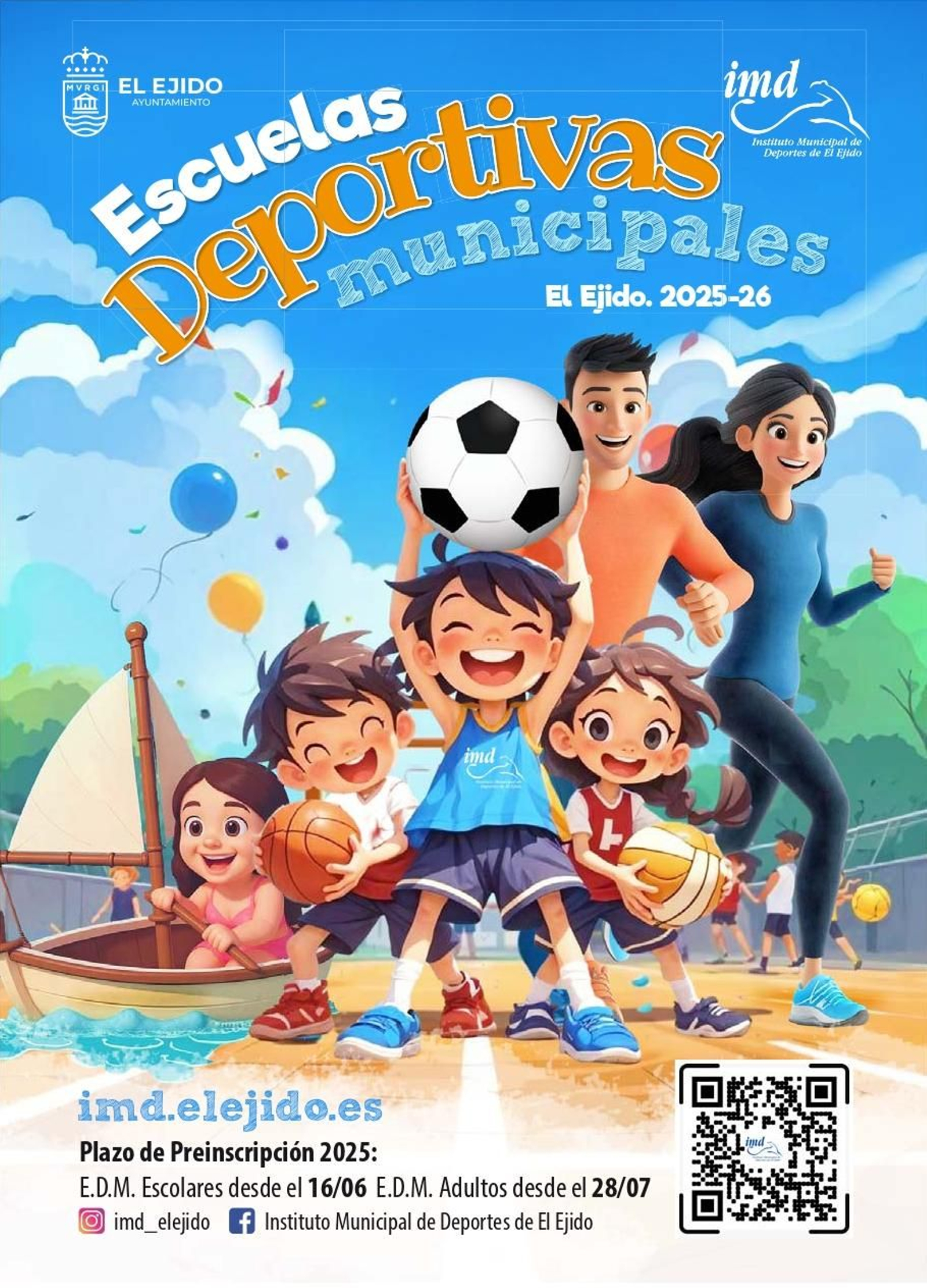 Cartel de las Escuelas Deportivas Municipales de El Ejido para la nueva temporada.