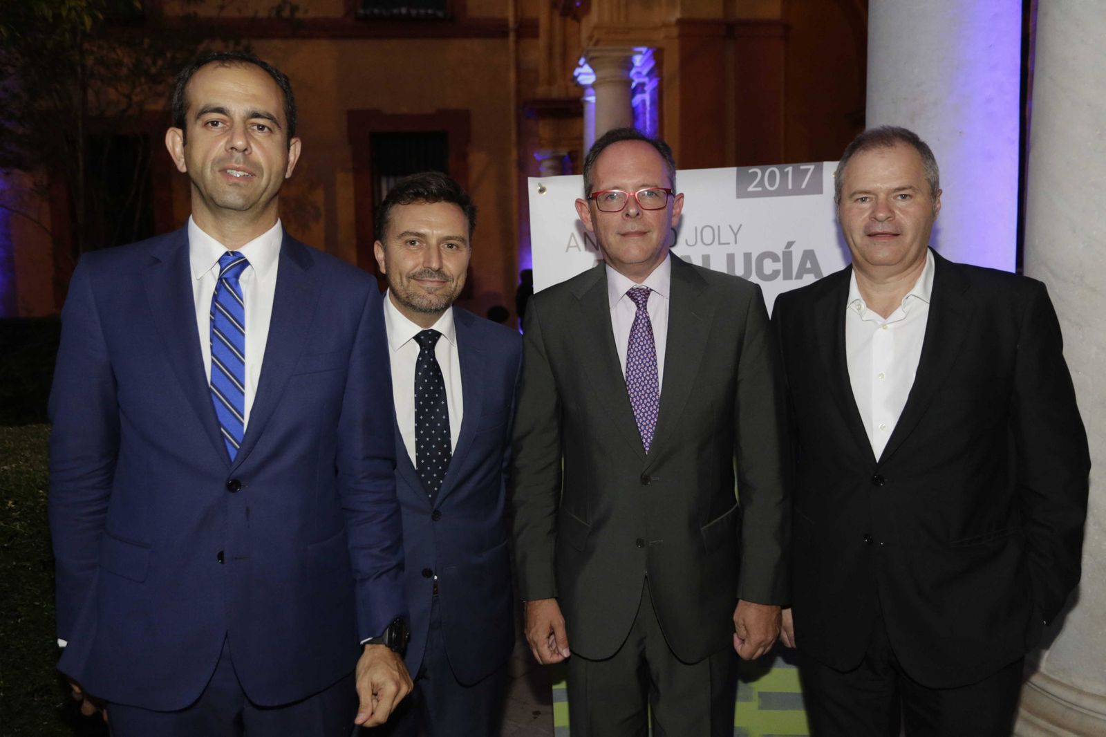 Felipe Granados con los directivos de Telefónica Ignacio Ochoa, Jerónimo Palos y Manuel Pineda.
