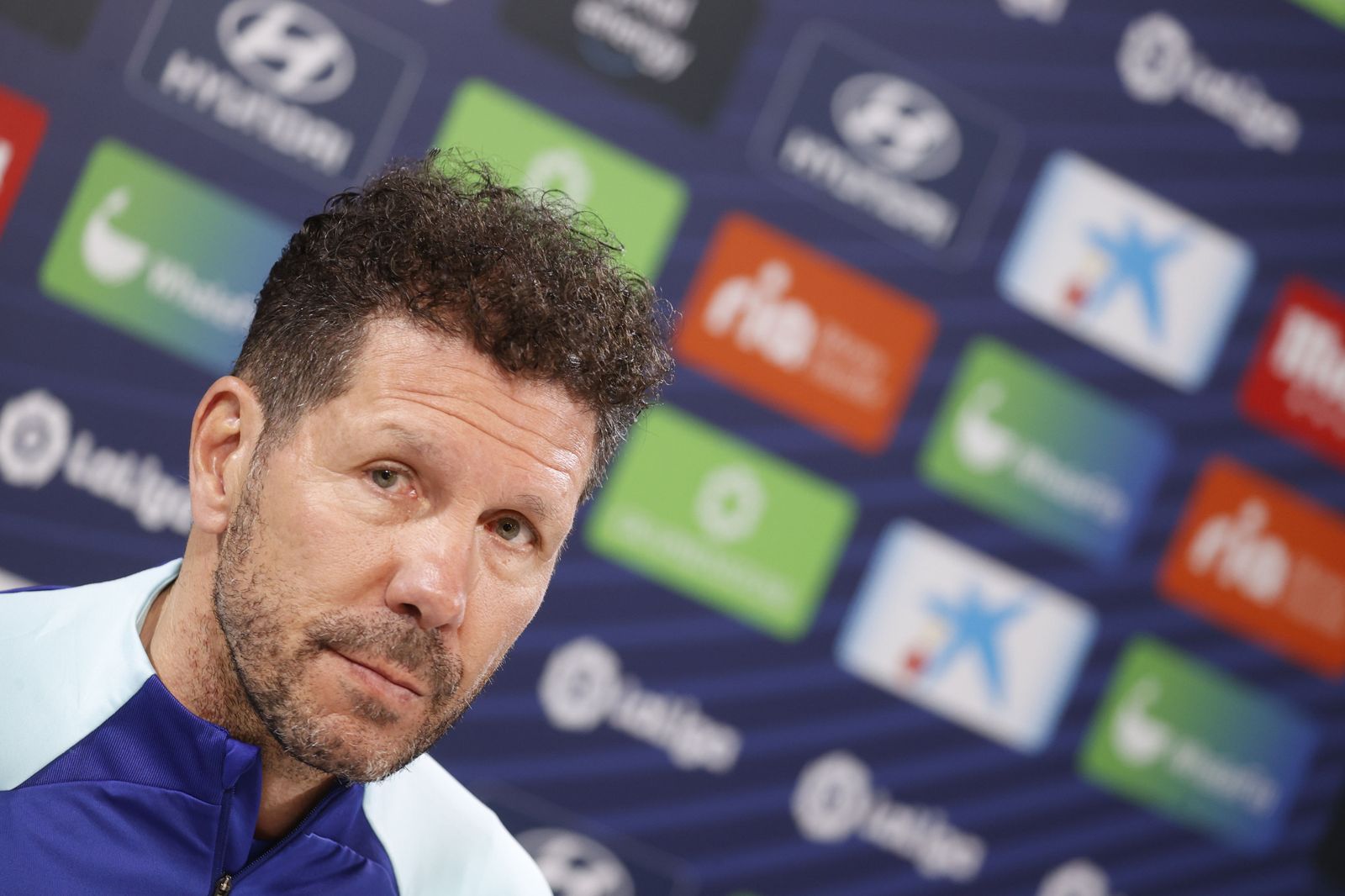Simeone, en una rueda de prensa.
