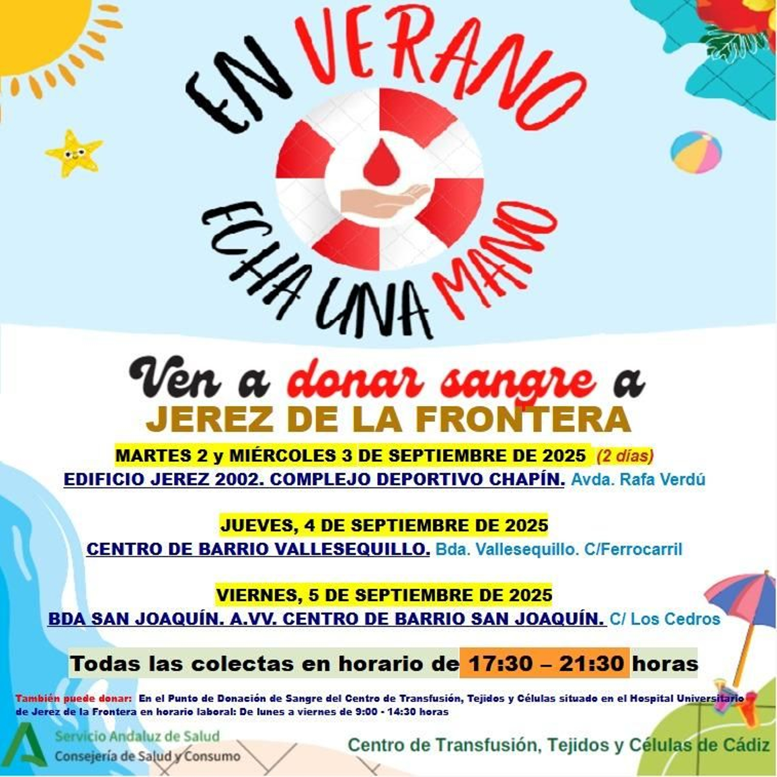 Colectas de sangre en Jerez.