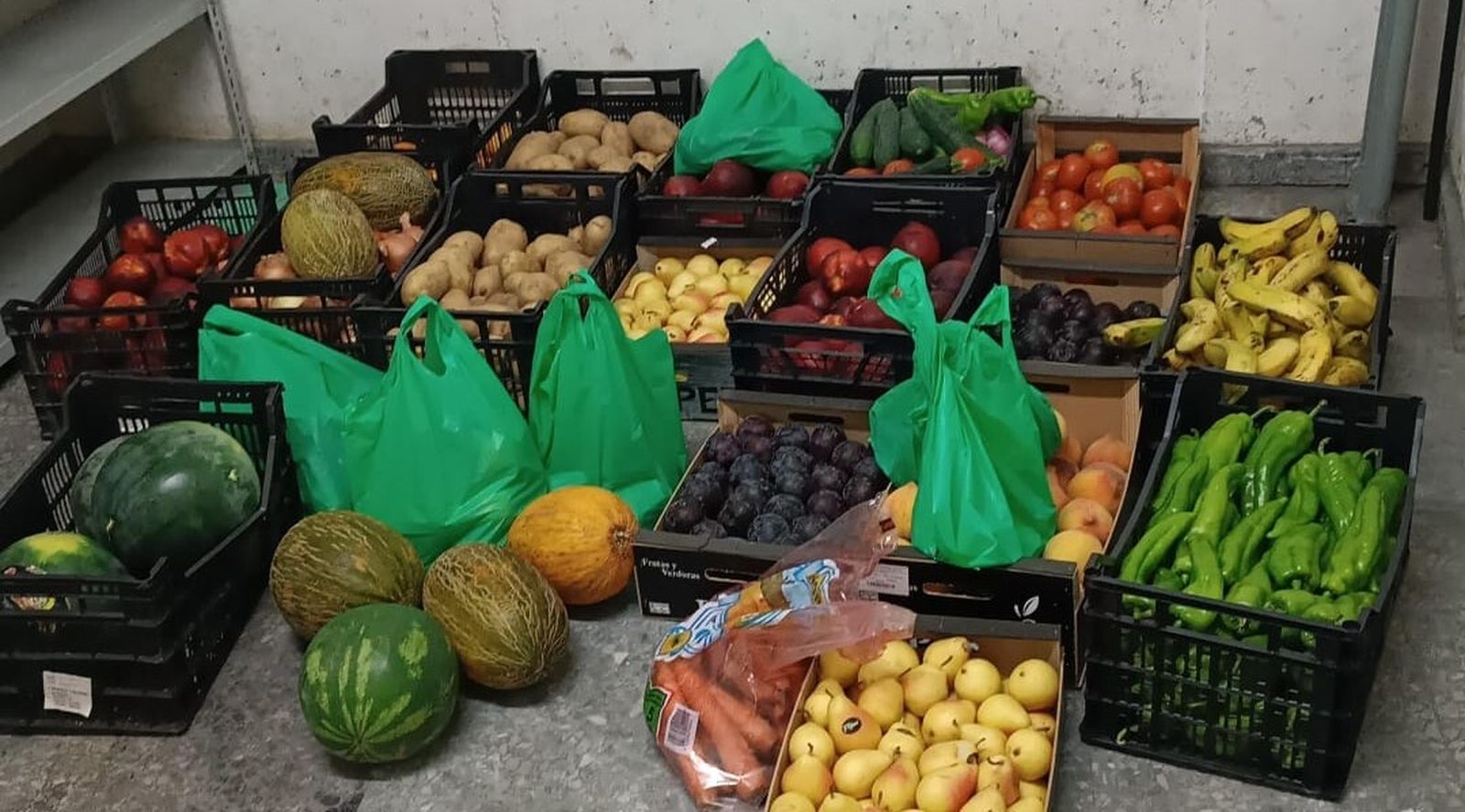 Frutas y verduras incautadas en Huelva.