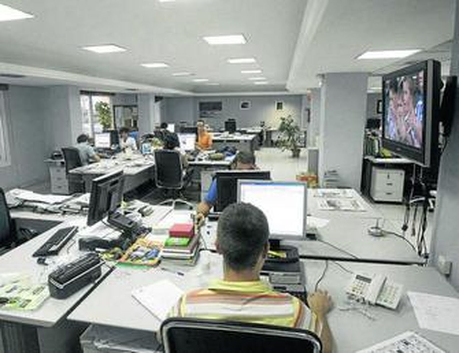 Vista general de la redacción de Europa Sur, ayer por la tarde.