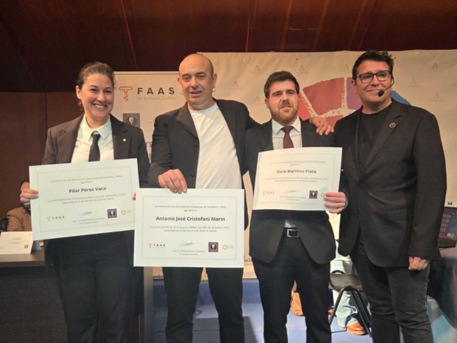 Pilar Pérez Vaca, Antonio José Cristofani, Mario Martínez y Rafa Bellido.