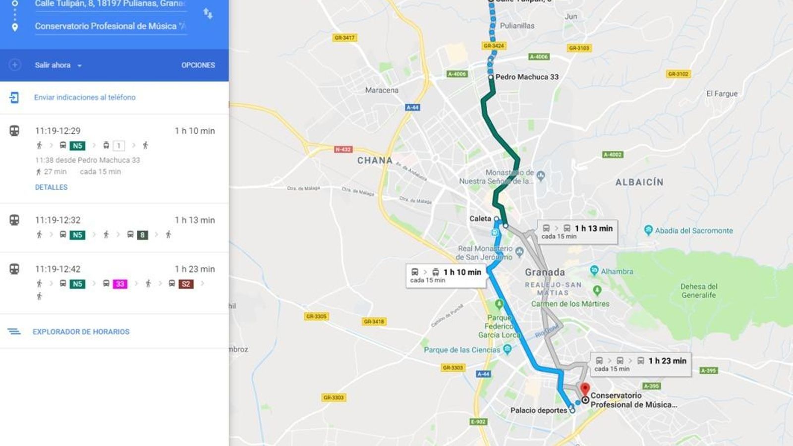 El Metro en Google Maps.