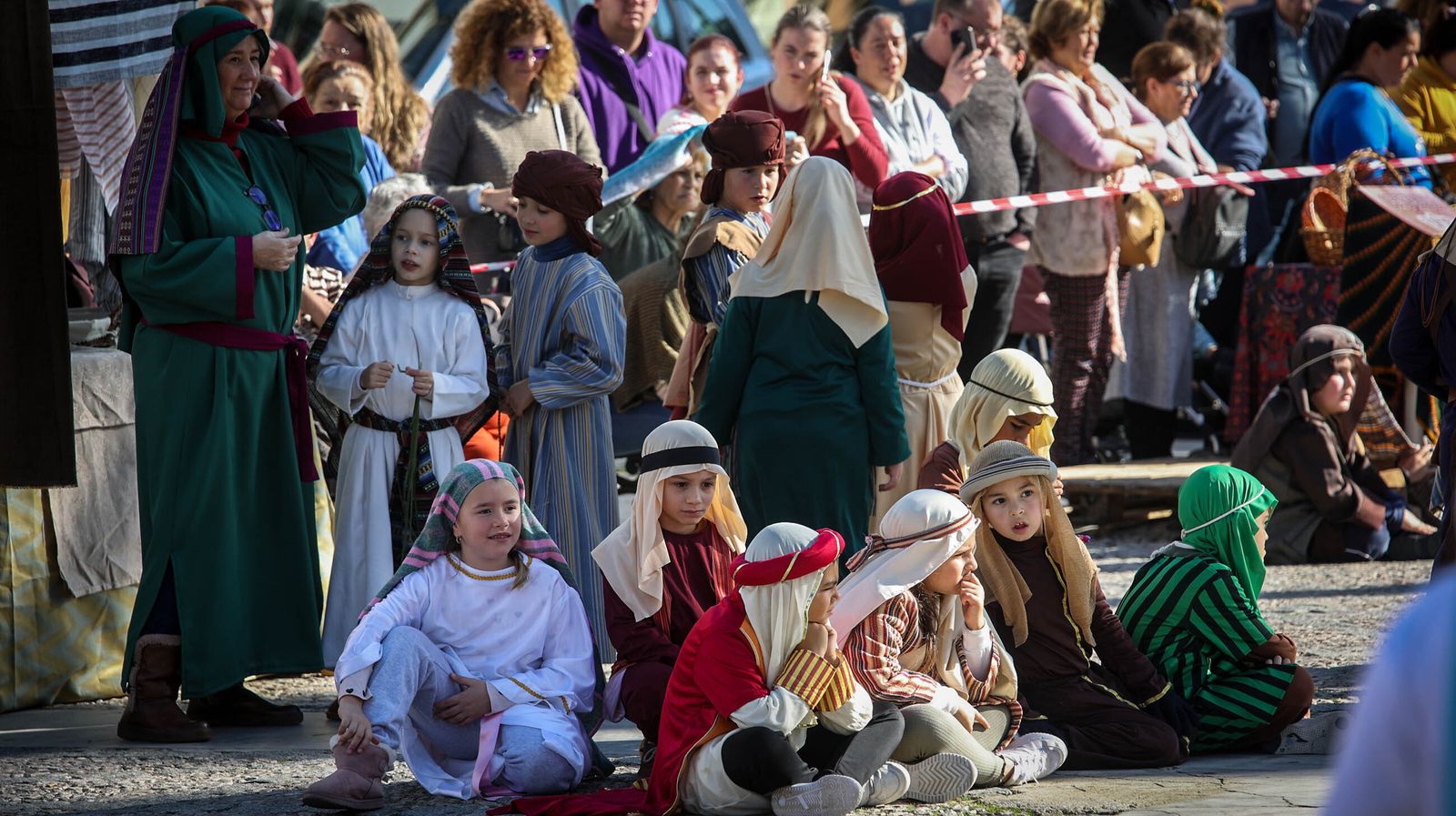 Belén viviente en la Plaza del Mercado de Jerez