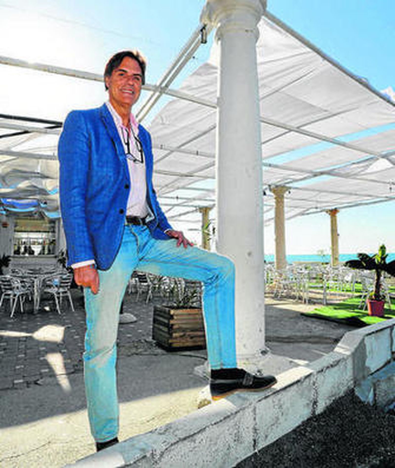 Damián Caneda, en los Baños del Carmen.