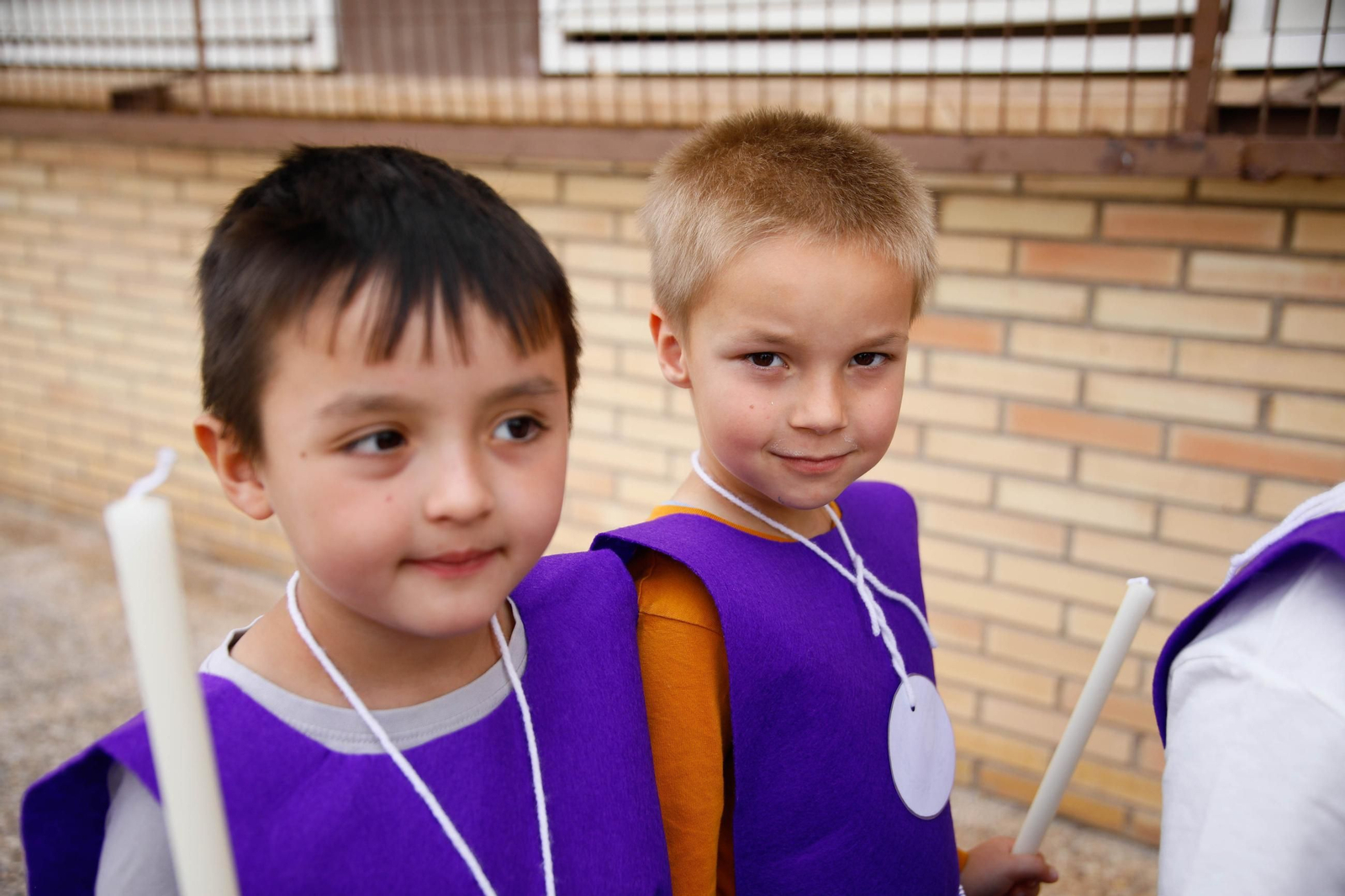Las imágenes del CEIP San Fernando de El Zapillo de la ciudad de Almería en procesión en el viernes de dolores