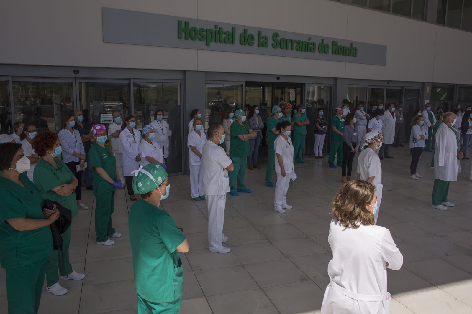 Profesionales del hospital de Ronda durante la pandemia