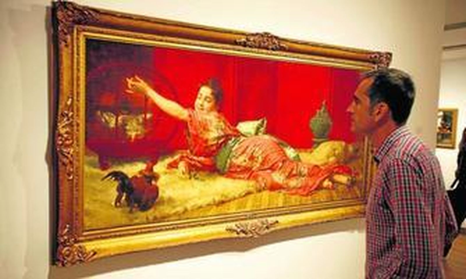 Ante la obra 'Juegos orientales' pintada hacia 1880 por José Villegas Cordero.