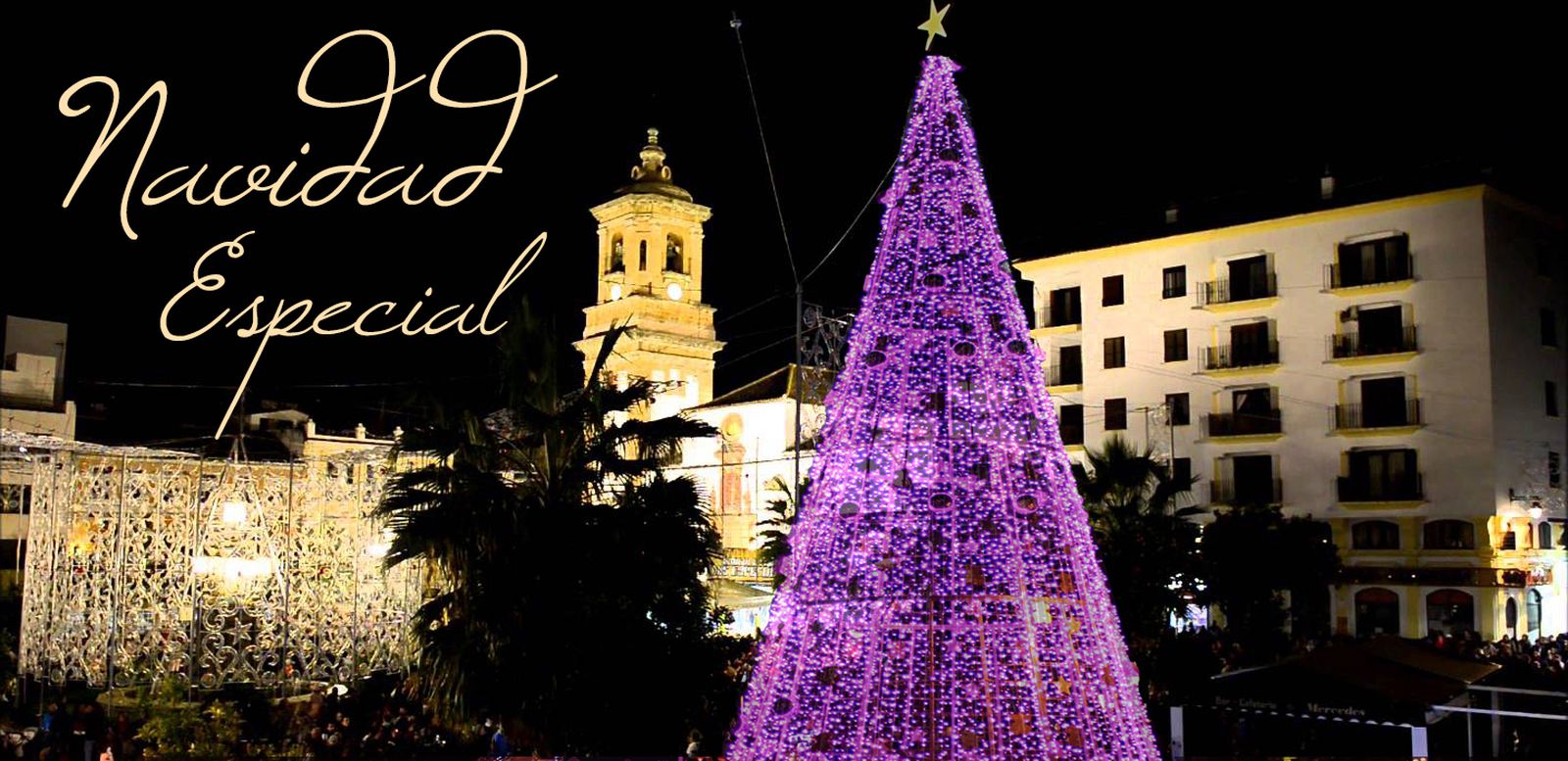 Árbol de luces en Algeciras.
