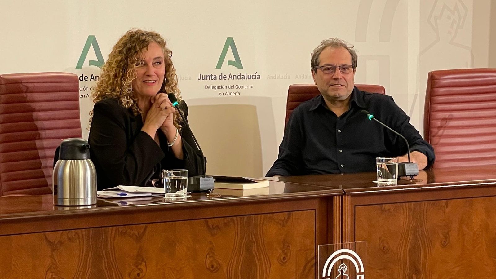 Belén Nieto con Reinaldo Laddaga.