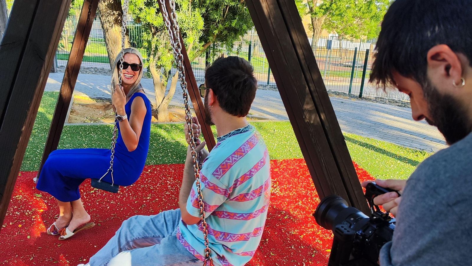 Laura Sánchez en la grabación del videoclip.