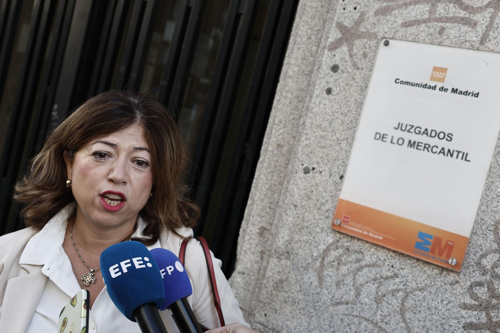 La directora general de Asociación de Medios (AMI), Irene Lanzaco, antes del inicio del juicio este miércoles.