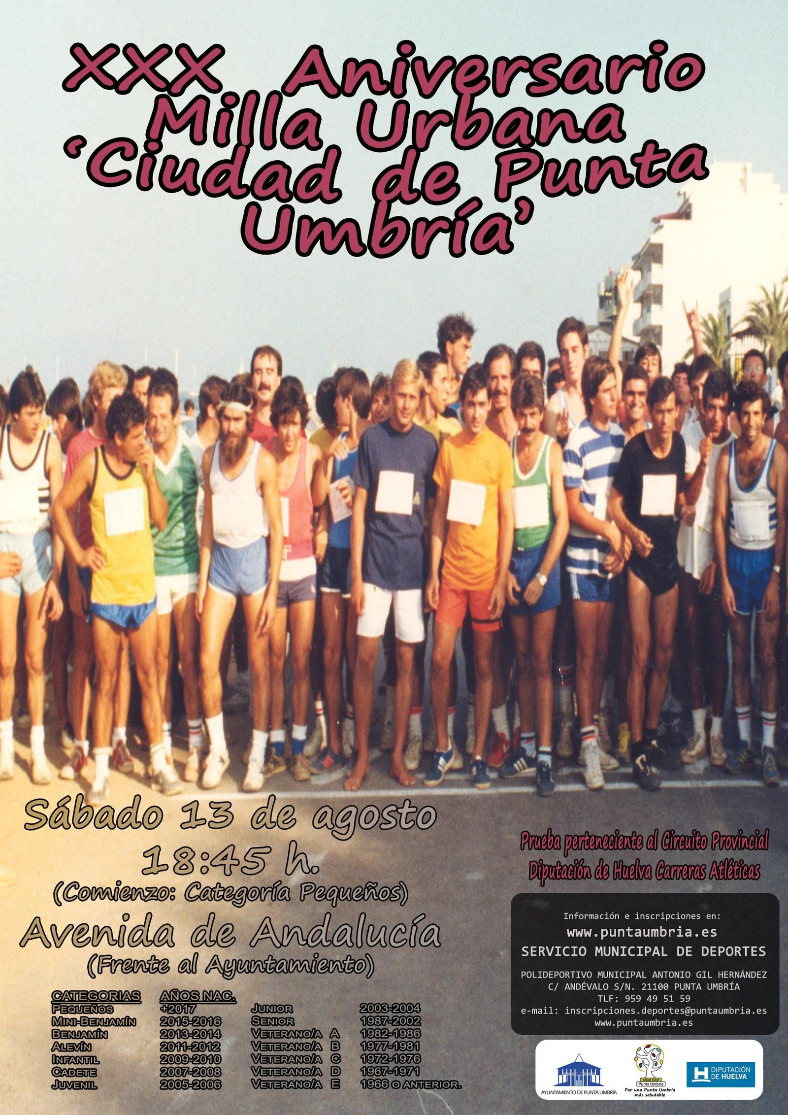 Cartel de la XXX edición de la Milla Urbana 'Ciudad de Punta Umbría'.