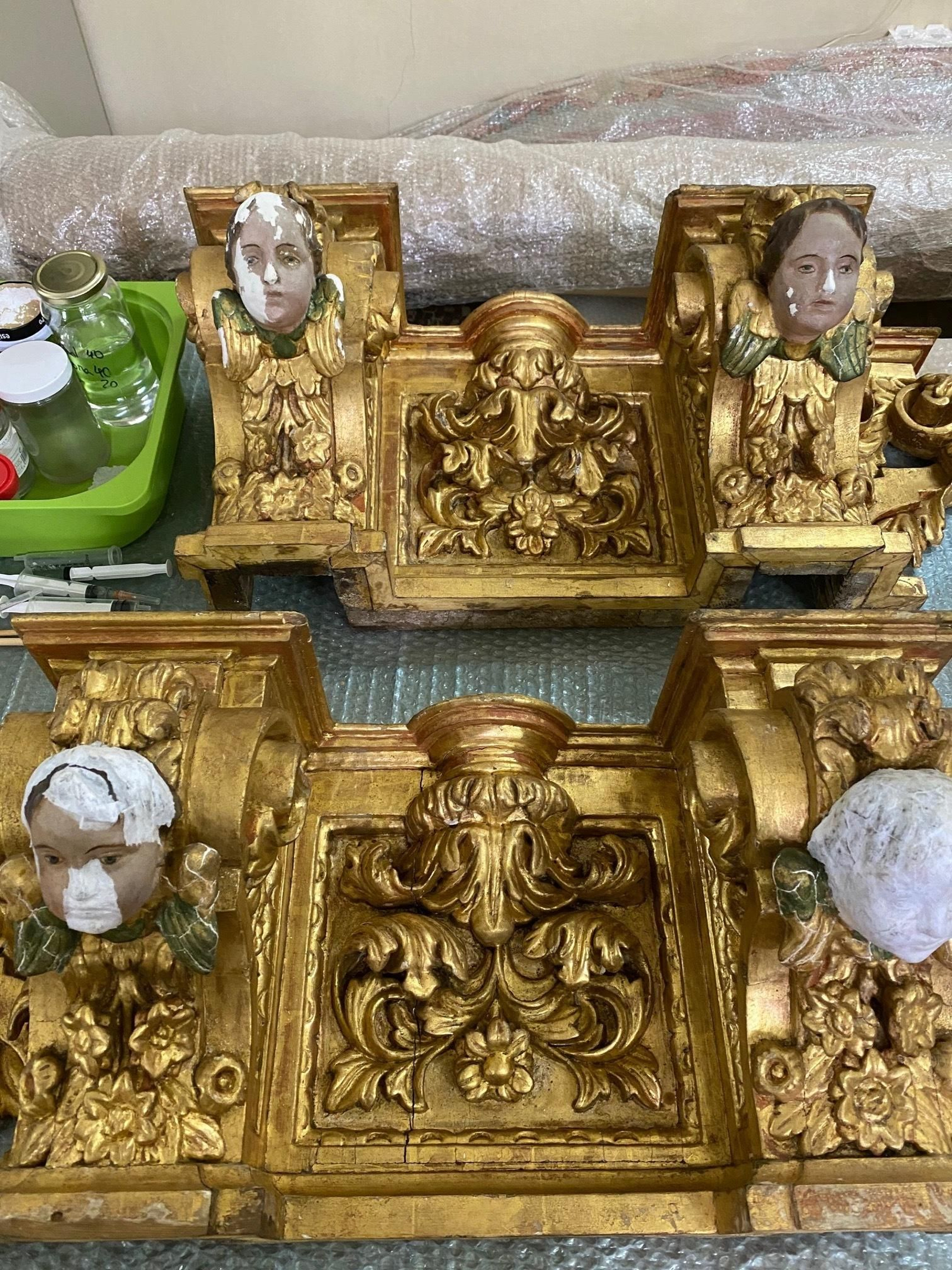 La masonería del retablo.