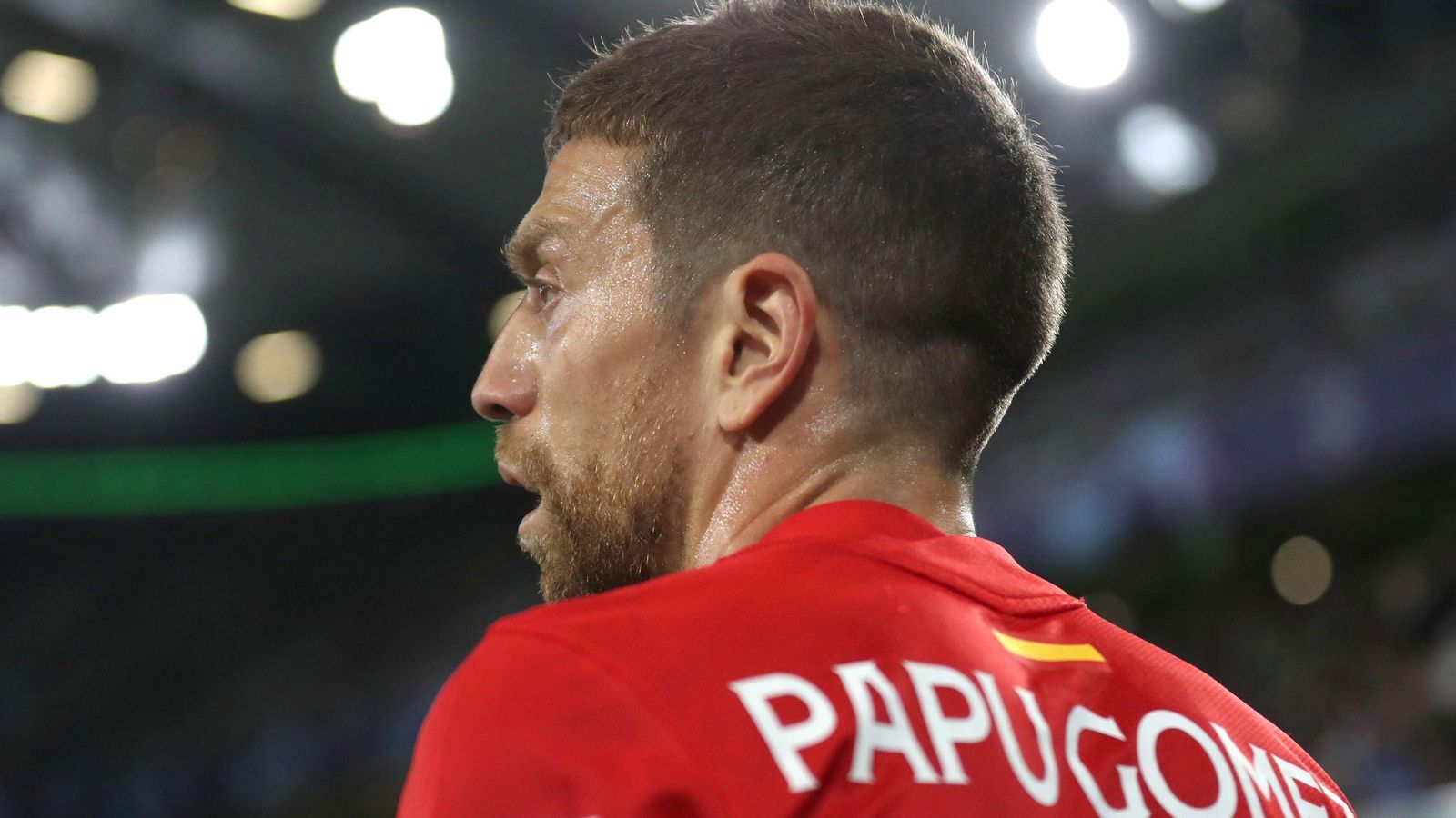 Papu Gómez, durante el partido en Wolfsburgo.