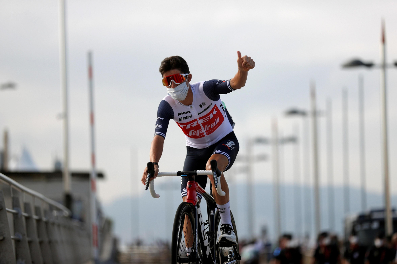 Juanpe López, antes del inicio de una etapa de la pasada Vuelta a España.