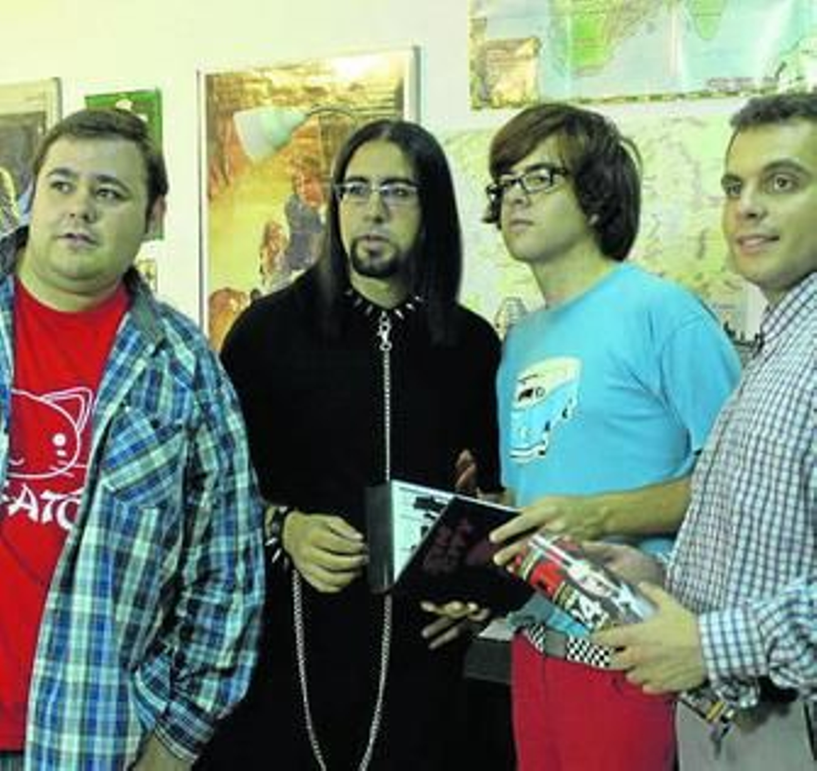 Los amigos de Flaman: Óscar, Gabriel, Alfredo y Felipe.