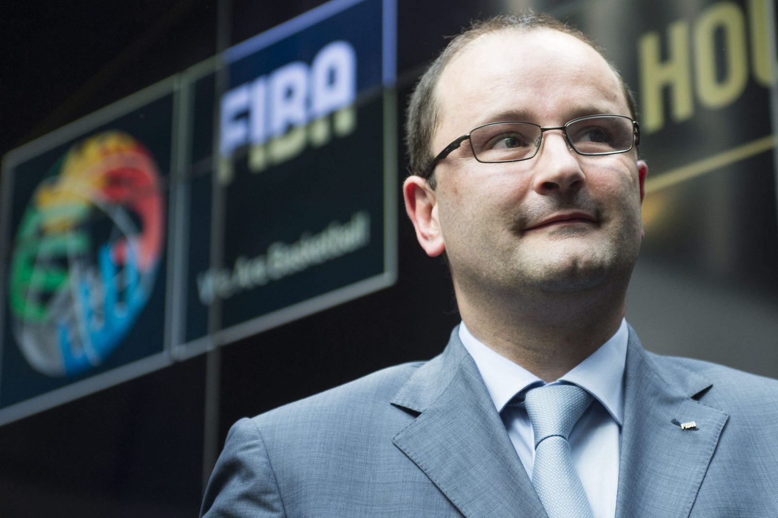 Patrick Baumann, presidente de la FIBA, en un acto.