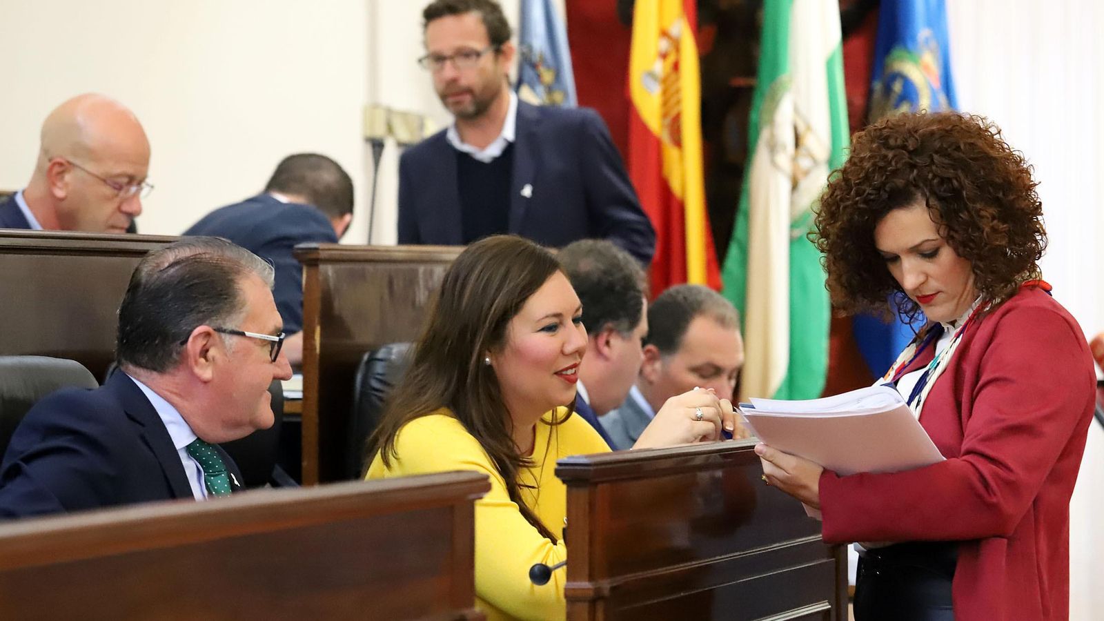 La vicepresidenta de la Diputación y la bancada del grupo popular.