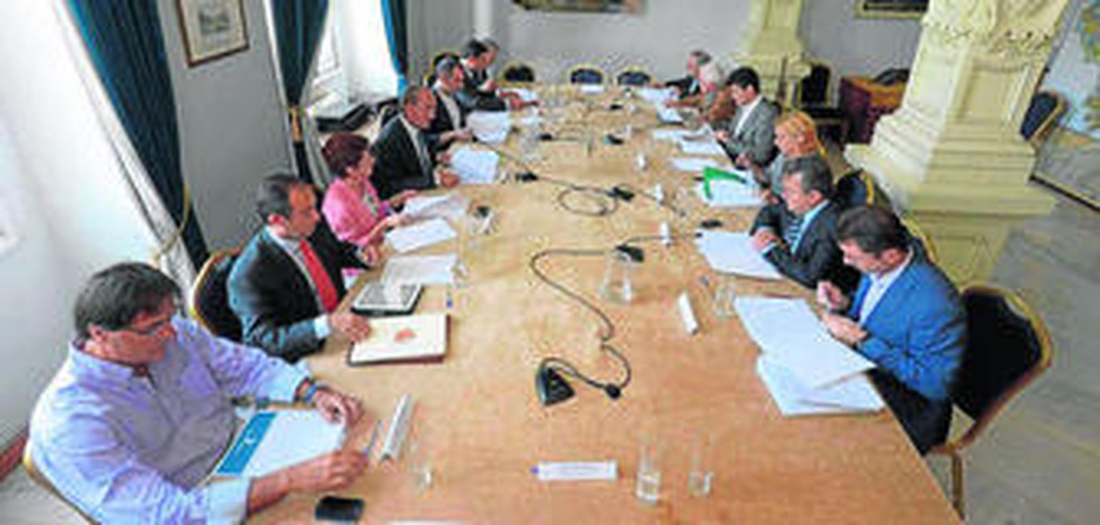 Reunión del Consorcio del Auditorio de Málaga, ayer, en el Ayuntamiento.