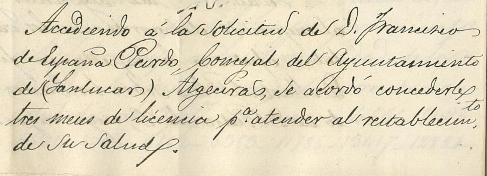 Se le concede un mes de licencia al concejal de Algeciras para restablecer su salud.