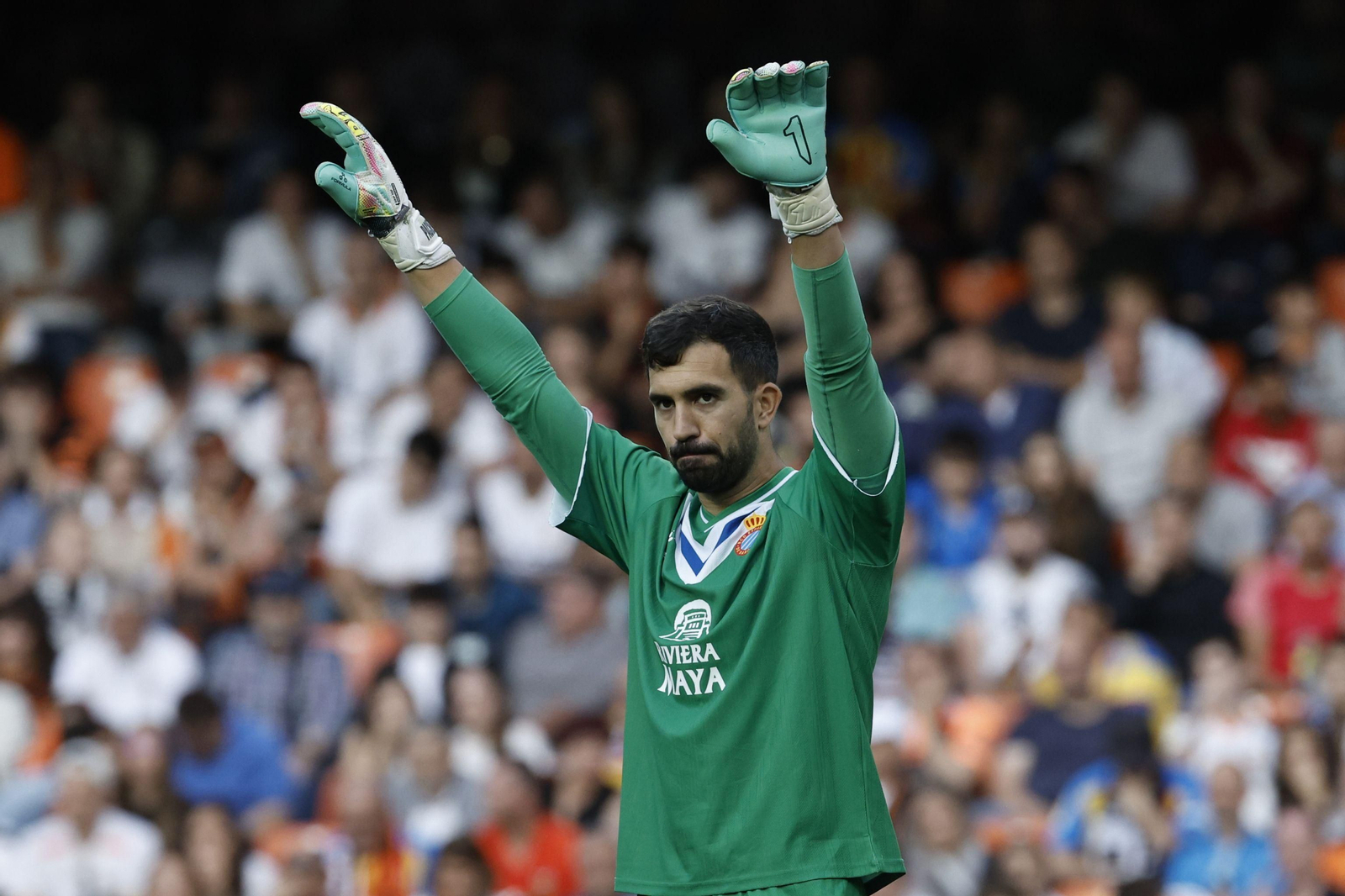 Pacheco, durante el Valencia-Espanyol de la pasada temporada.
