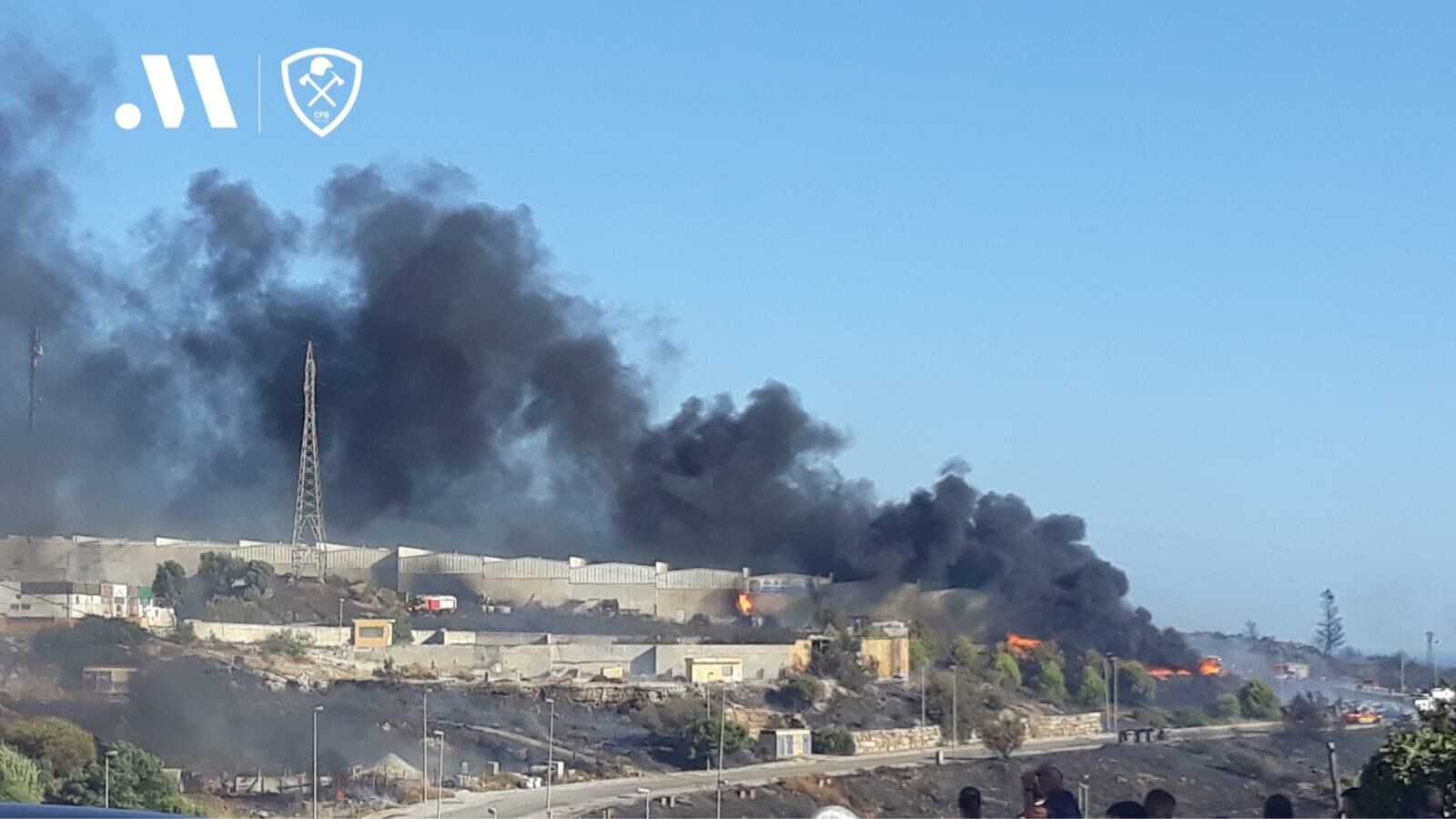 El incendio, junto al polígono industrial de Estepona.