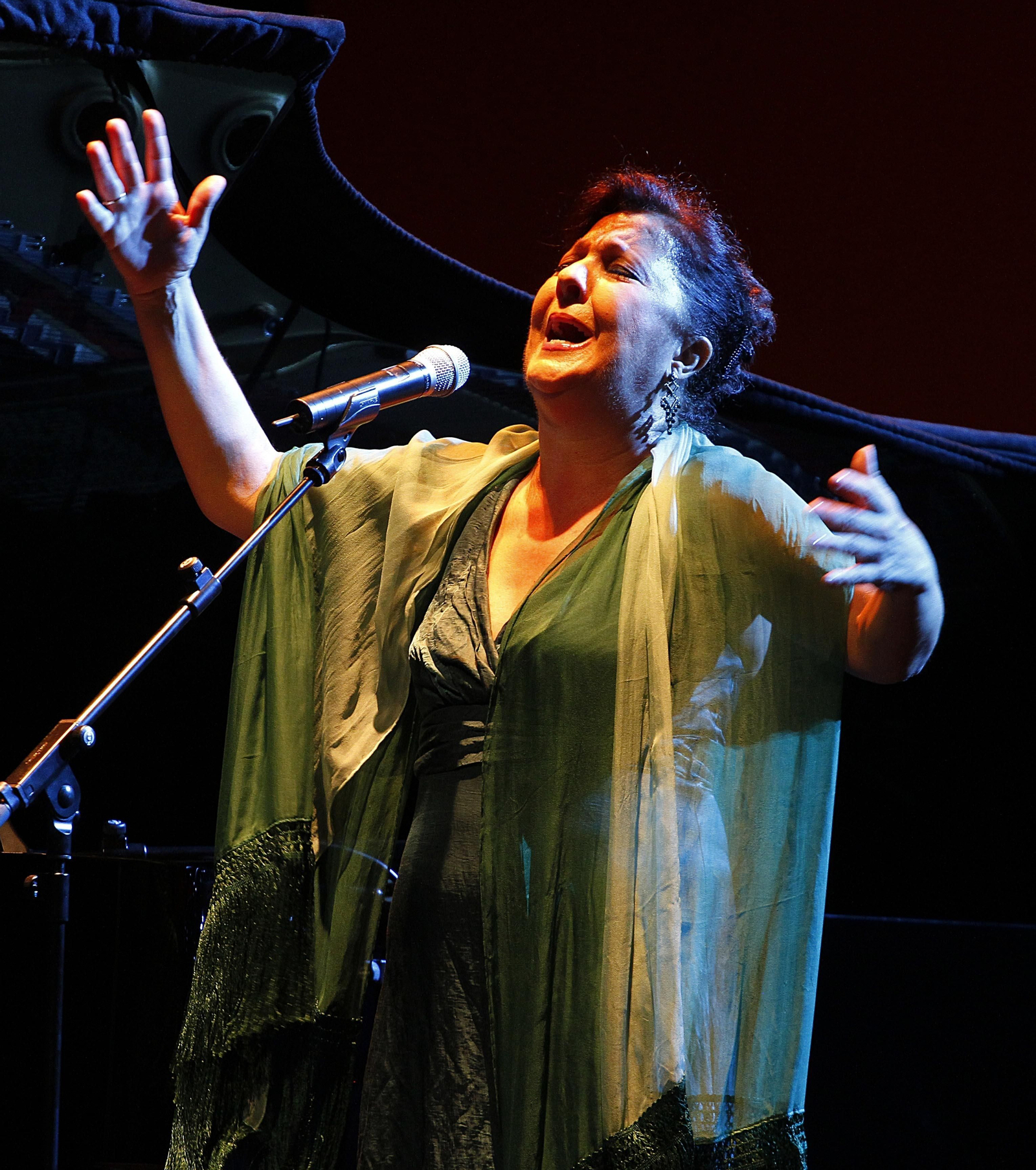 Carmen Linares, durante la presentación en Sevilla de 'Oasis abierto'.