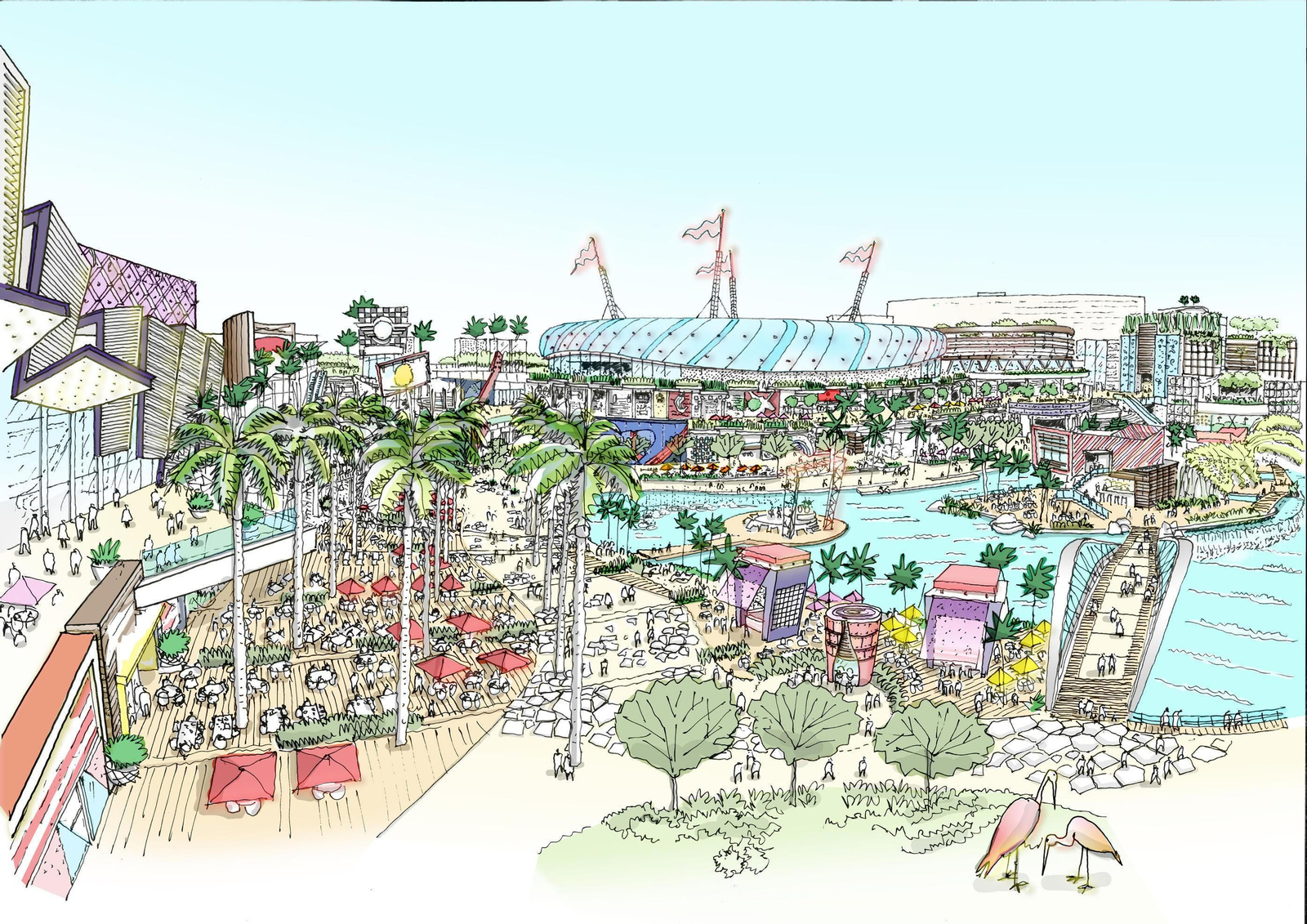 Boceto del proyecto del futuro centro comercial de Torremolinos.