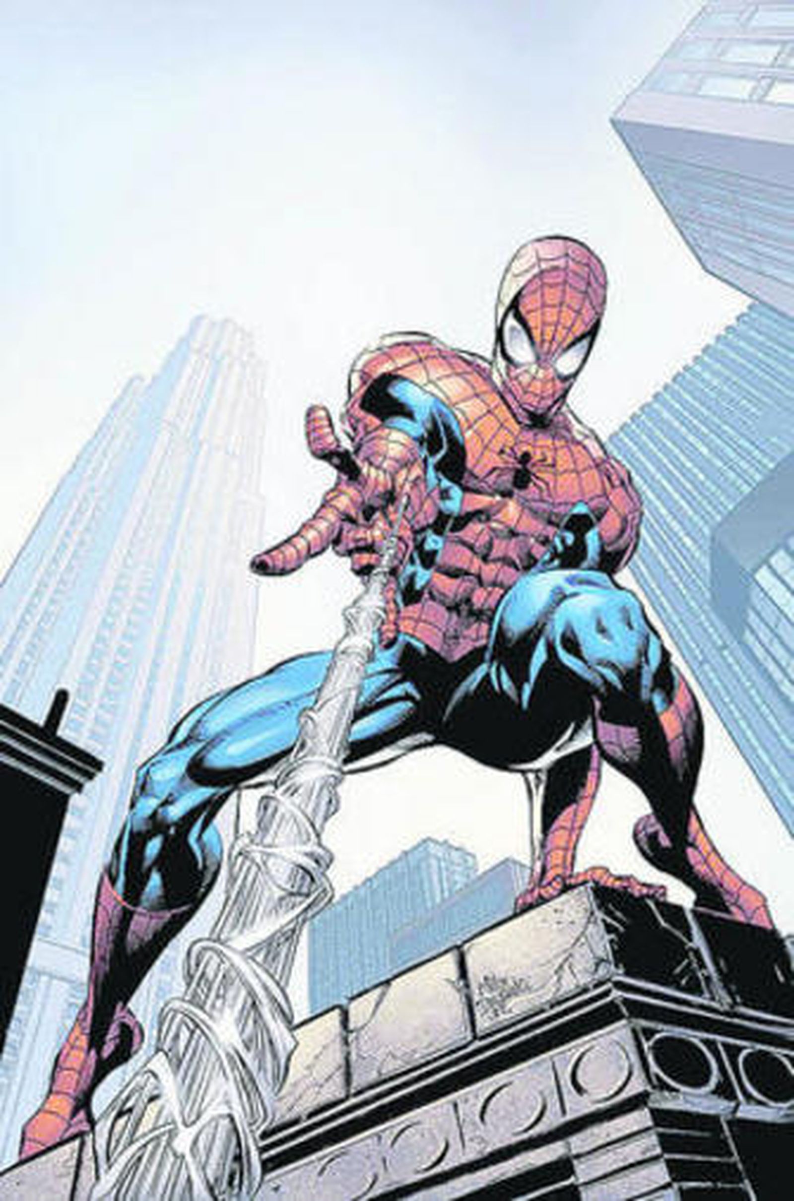 Una viñeta del célebre Spiderman, icono de la escudería Marvel.