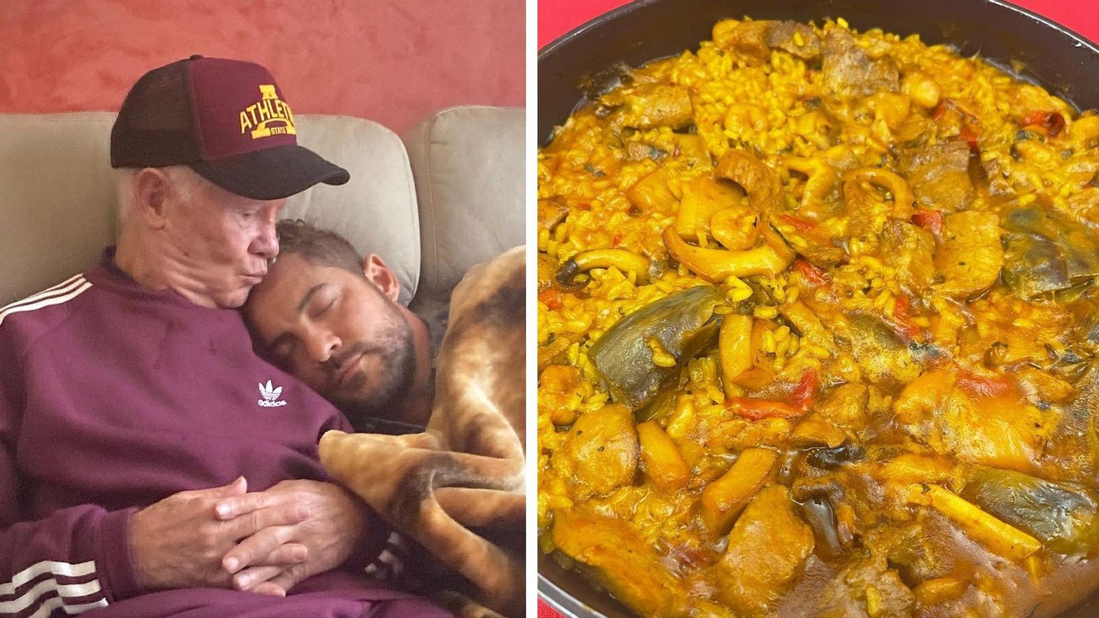 Bisbal durmiendo con su padre, y el arroz de su madre.
