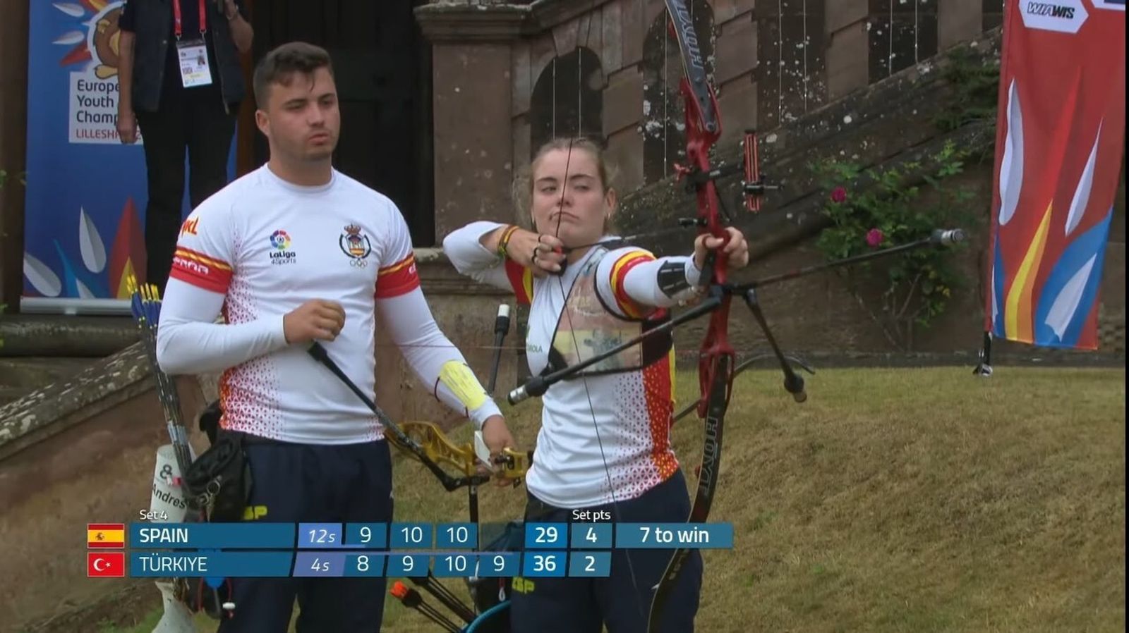 Leyre Fernández, durante la final de equipos mixtos del Europeo.