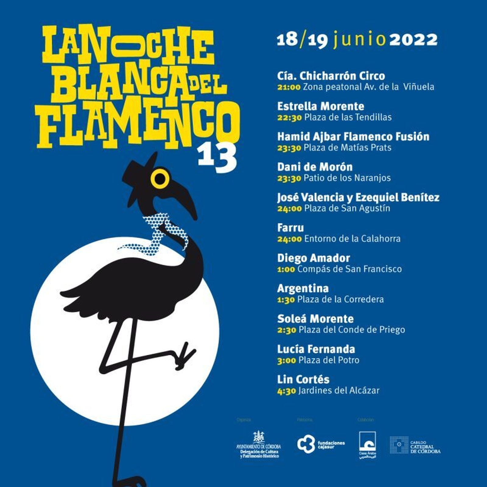Programación de La Noche Blanca del Flamenco 2022