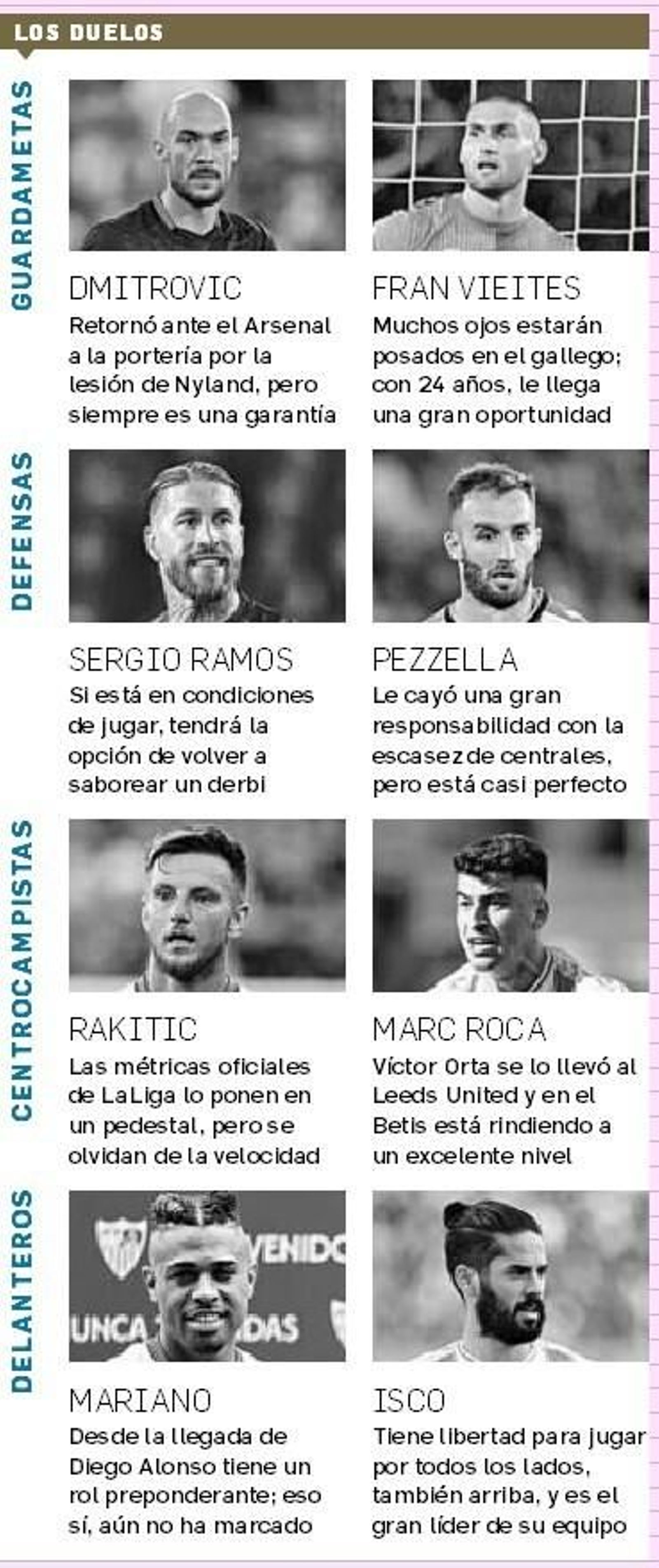 Cuatro posibles duelos en el Ramón Sánchez-Pizjuán.