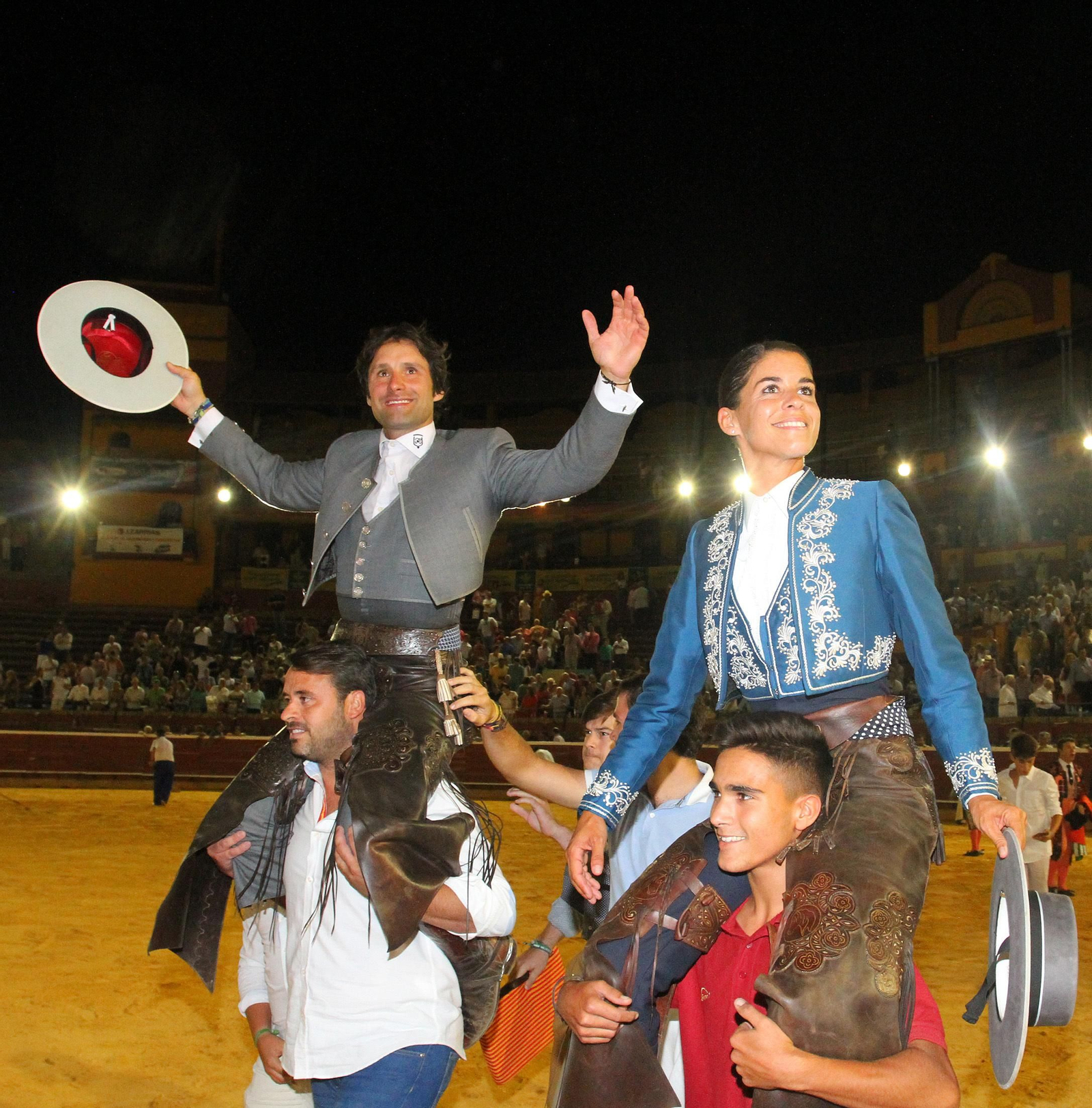 Imágenes de la corrida de rejones de Pablo Hermoso de Mendoza, Andrés Romero y Lea Vicens.