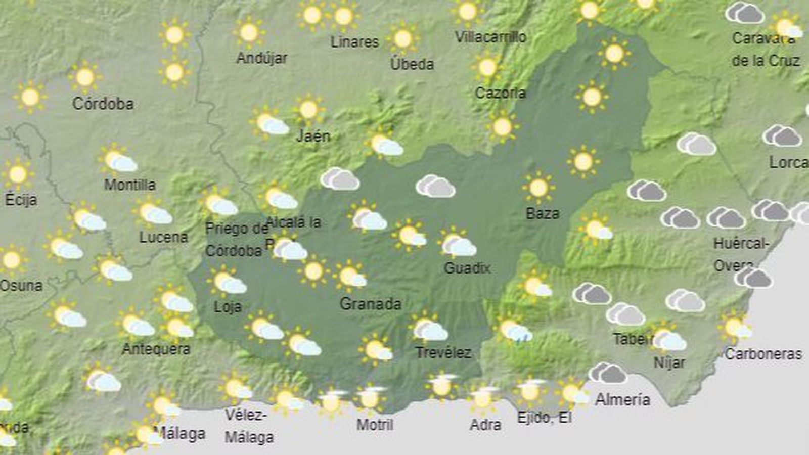 El Tiempo en Granada el 17 de septiembre de 2024