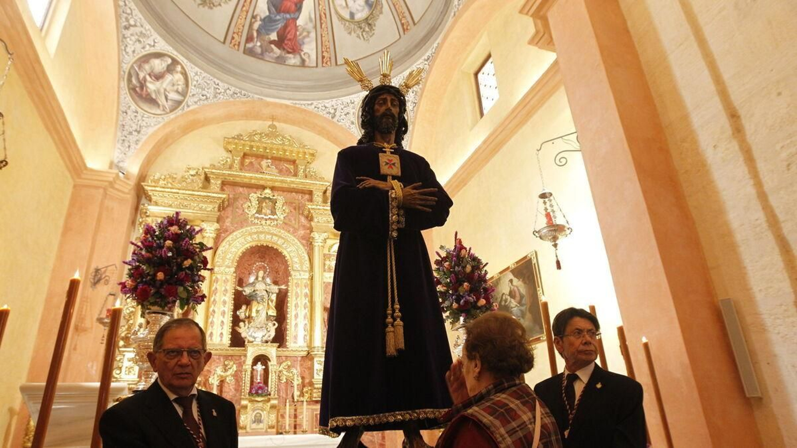La imagen de Jesús Cautivo de Medinaceli durante su Besapiés del primer viernes de marzo.
