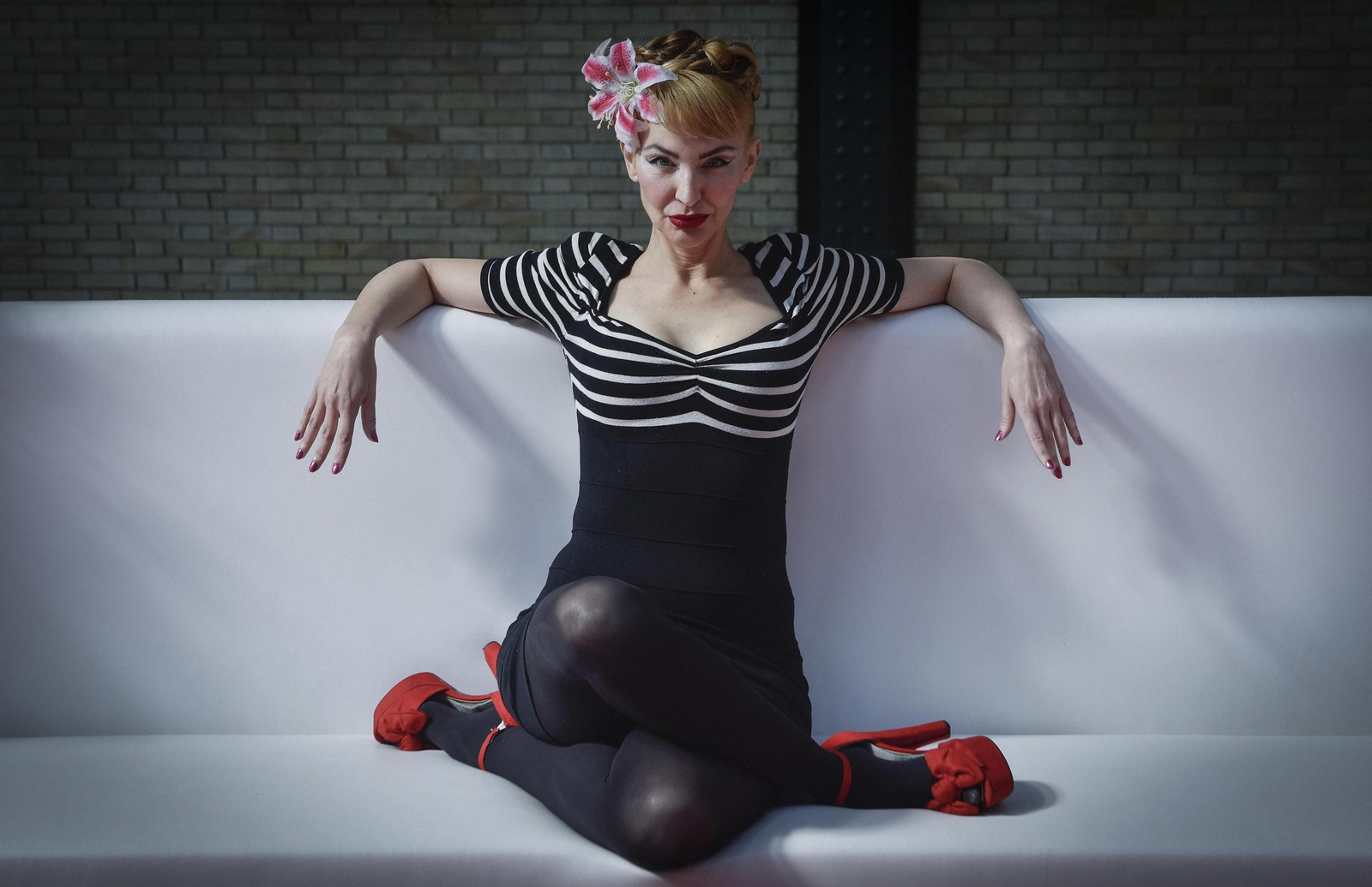 La ‘show woman’ Roma Calderón, fotografiada ayer en el Platea Odeón Imperdible.