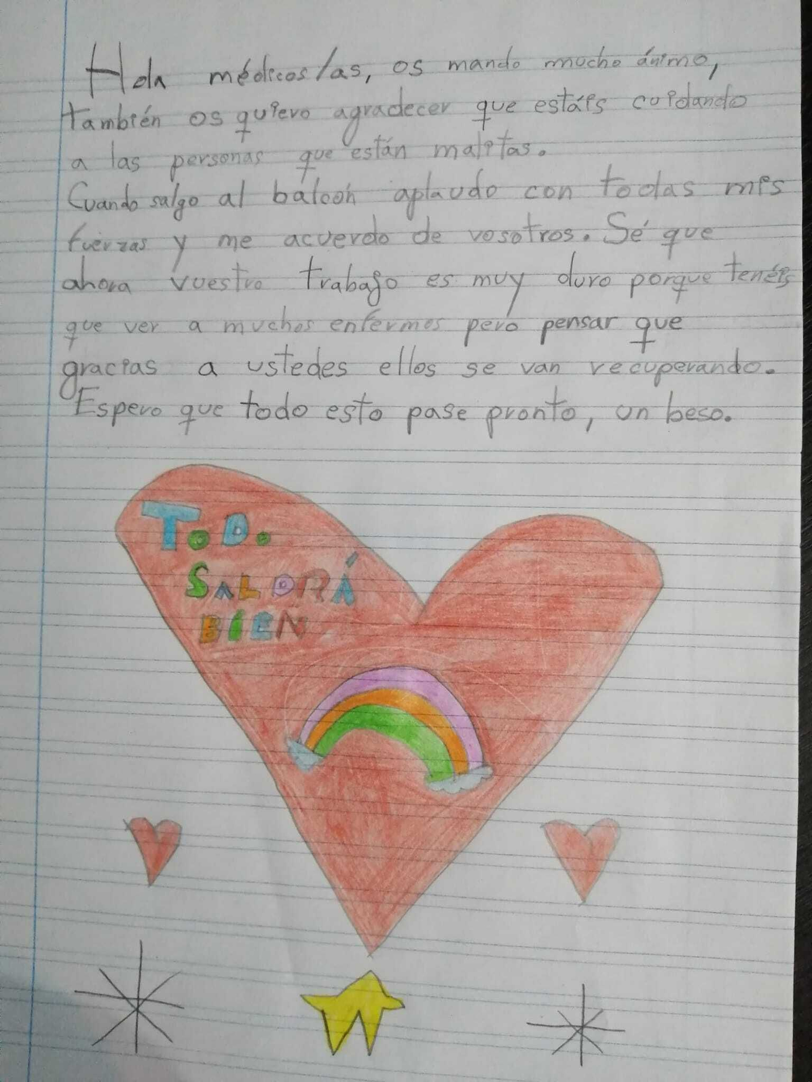 Dibujó de ánimo junto a un texto.