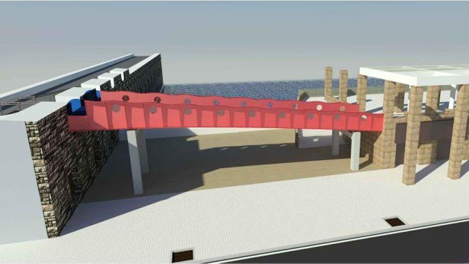 Otro de los diseños para la pasarela descartada en la Punta de San Felipe.
