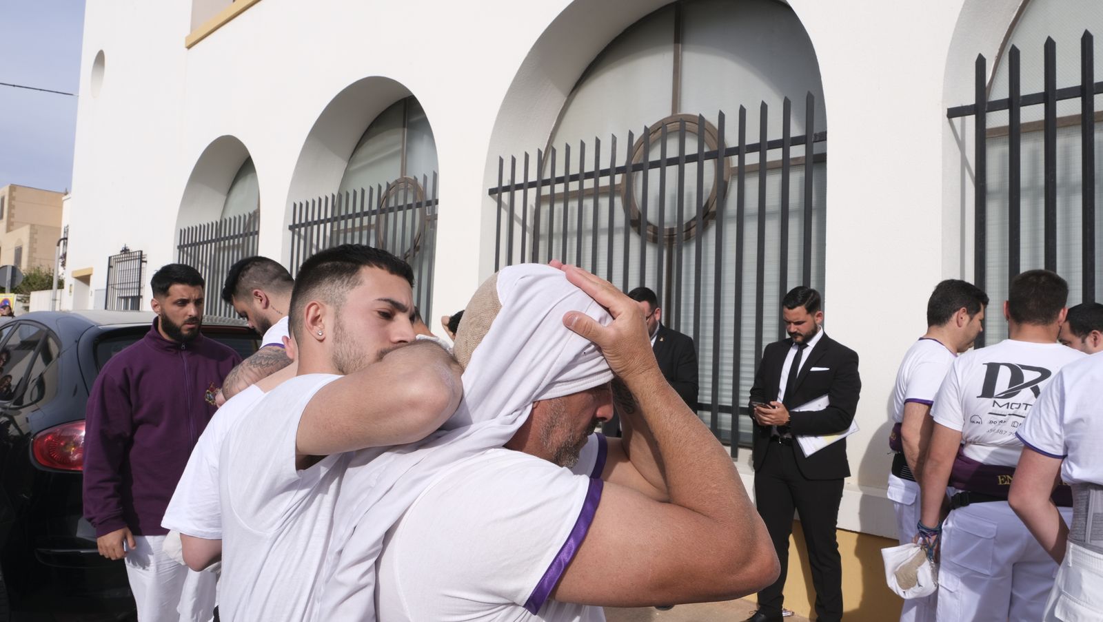 La procesión del Encuentro por las calles de Almería, en imágenes