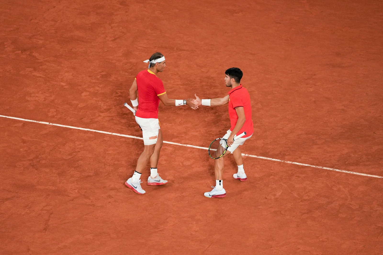 Las mejores fotos del estreno de Alcaraz y Nadal como pareja de dobles en los Juegos Olímpicos de París